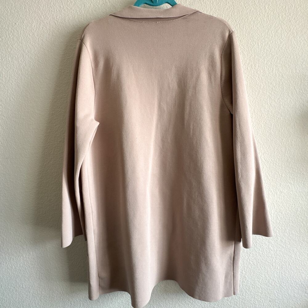 COS Long Structured Knit Jacket Beige Open Front Coatigan - Picture 9 of 12